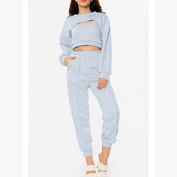(NWT) 3-Piece Bolero Jogger Set - Blue - Picture 3 of 10